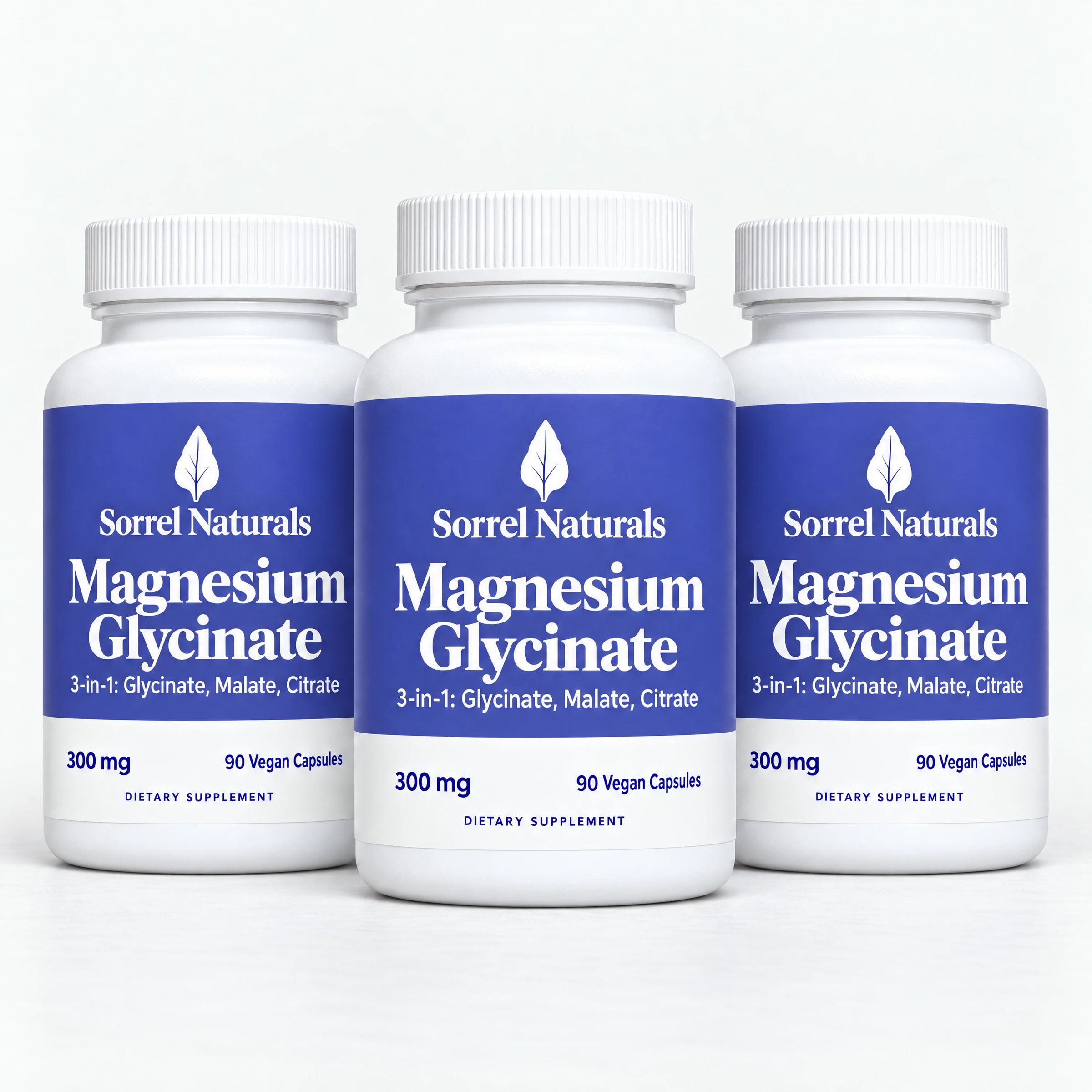 Three bottles of Sorrel Naturals Magnesium Glycinate, the Buy 2 get 1 free bundle